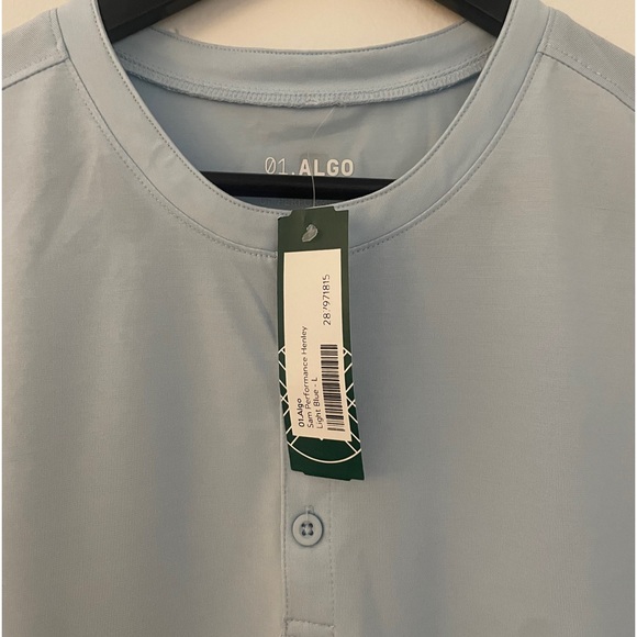01.Algo Sam Performance Henley is a great, Size Large, Light blue - Picture 5 of 7